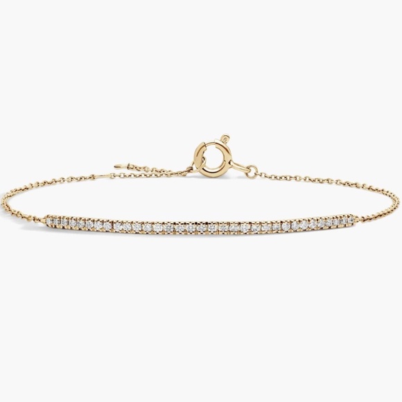 Blue Nile Mini Diamond and Gold Bar Bracelet - Picture 1 of 10
